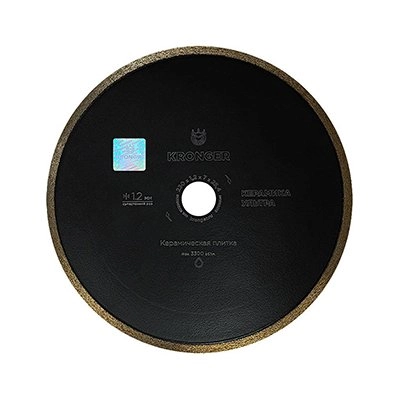 Алмазный сплошной диск KRONGER 200X7X1,2X25,4 CERAMICS ULTRA