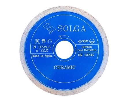 Диск алмазный Solga Diamant CERAMICS, MARBLE сплошной (керамика, мрамор) 115мм/22,23