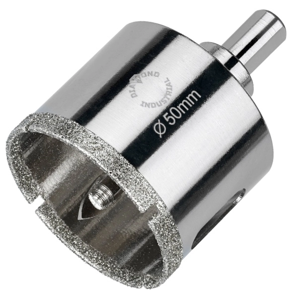 Алмазная коронка по керамограниту, плитке, кафелю 50 мм с центром Diamond Industrial