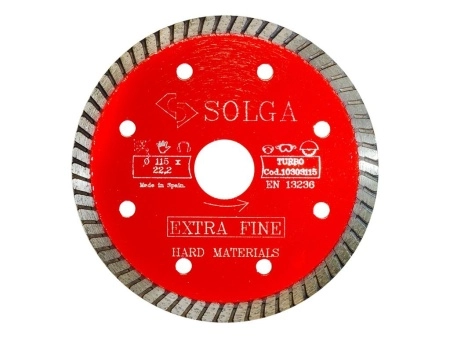 Диск алмазный Solga Diamant HARD MATERIALS сплошной (гранит, керамогранит) 115мм/22,23
