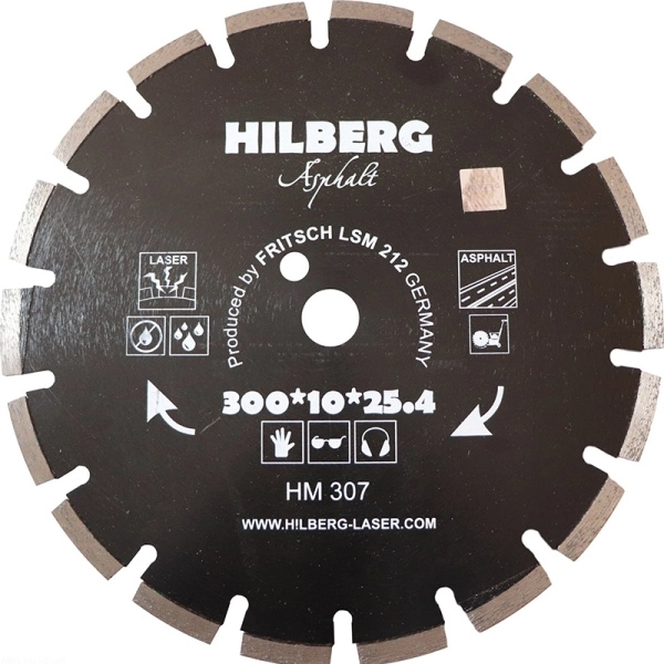 Диск алмазный HILBERG ASPHALT LASER D 300 мм (сегментный, с защитным зубом)