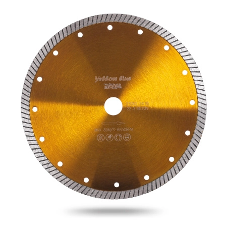 Диск турбо "Желтая линия" для резки бетона, сухой, 125D-2.0T-10W-22.2