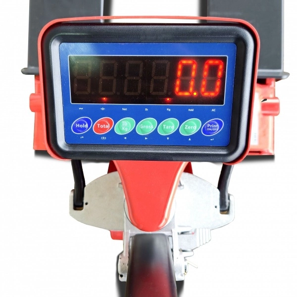 фото ручная гидравлическая тележка с весами oxlift ox25-scale-6x 2500 кг