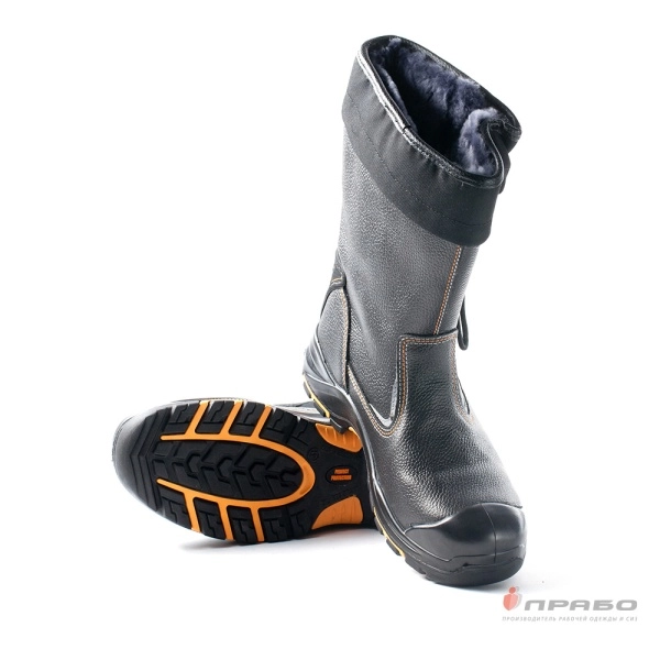 фото сапоги perfect protection prb6-ckw (нат.мех) пу/нитрил с кп и ас чёрный