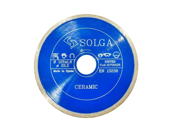 Диск алмазный Solga Diamant CERAMICS, MARBLE сплошной (керамика, мрамор) 125мм/22,23