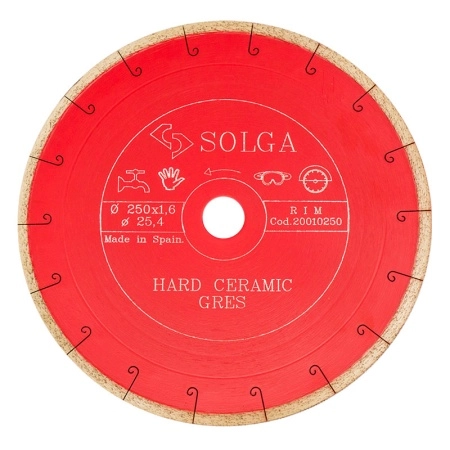 Диск алмазный Solga Diamant HARD CERAMICS сплошной (керамогранит) 250мм/25,4
