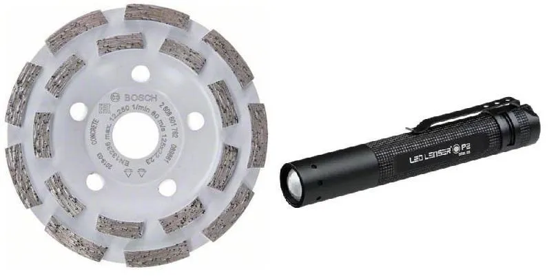 Набор BOSCH Чашка шлифовальная Ф125х22мм по бетону (EXPERT FOR CONCRETE 2608601762) +Фонарь 1619M00Z84