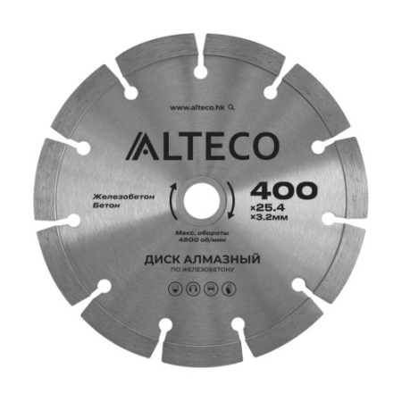 Диск алмазный по железобетону ALTECO 400x25.4x3.2 мм